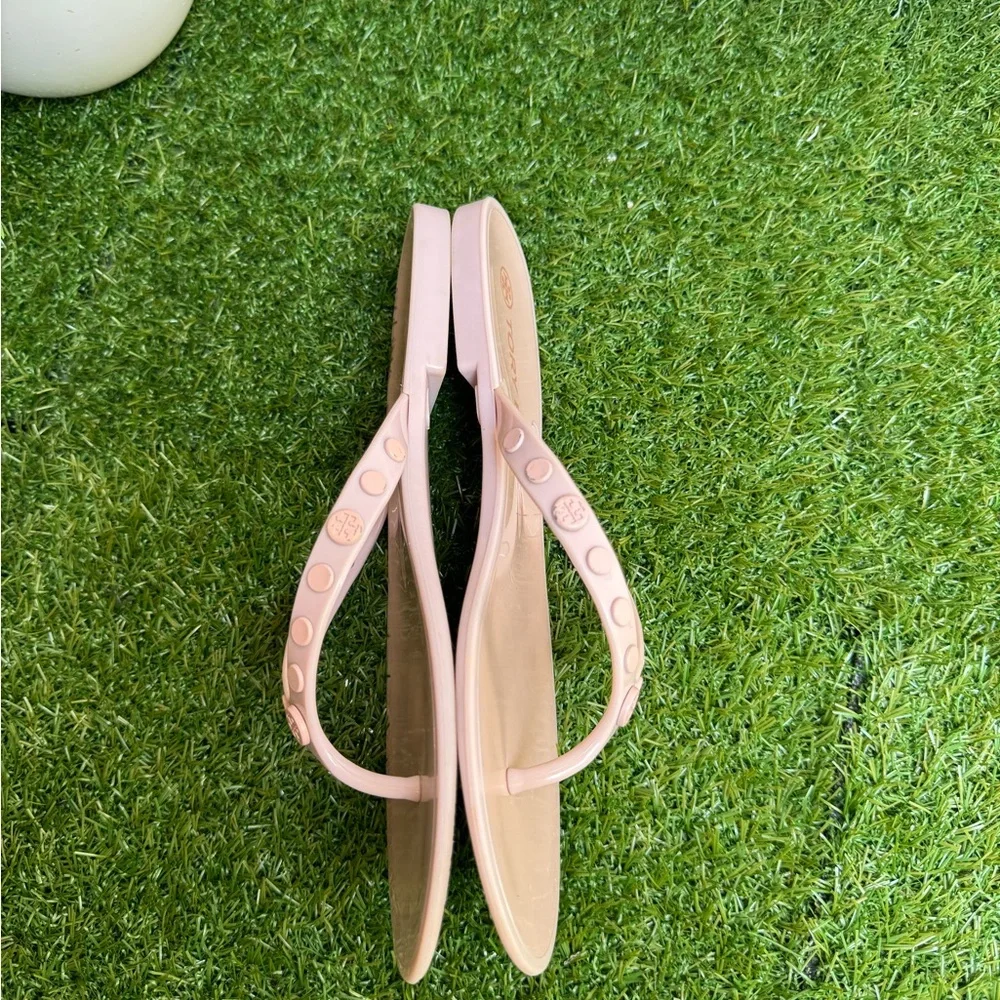 TORY BURCH Studded Jelly Sandals pink rose Size 8